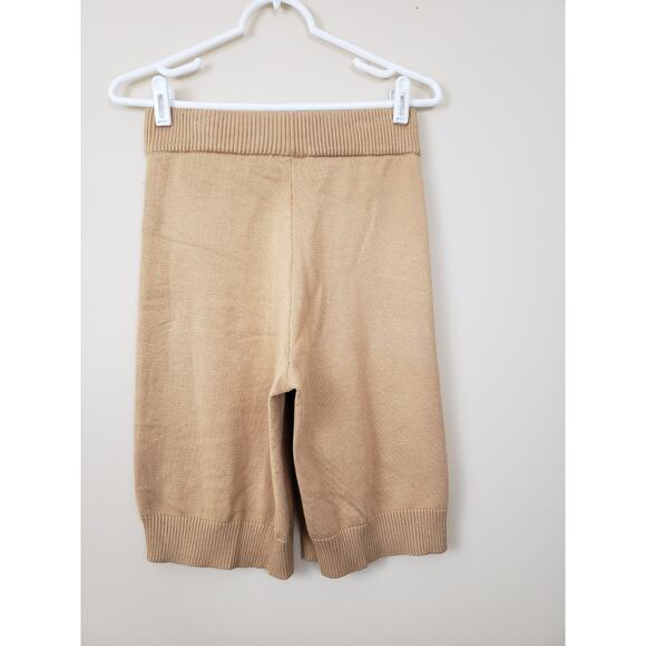 (S5) The Delta Box Women's Shorts Size S Knit Pull On Biker Style Beige Sport - Picture 4 of 7